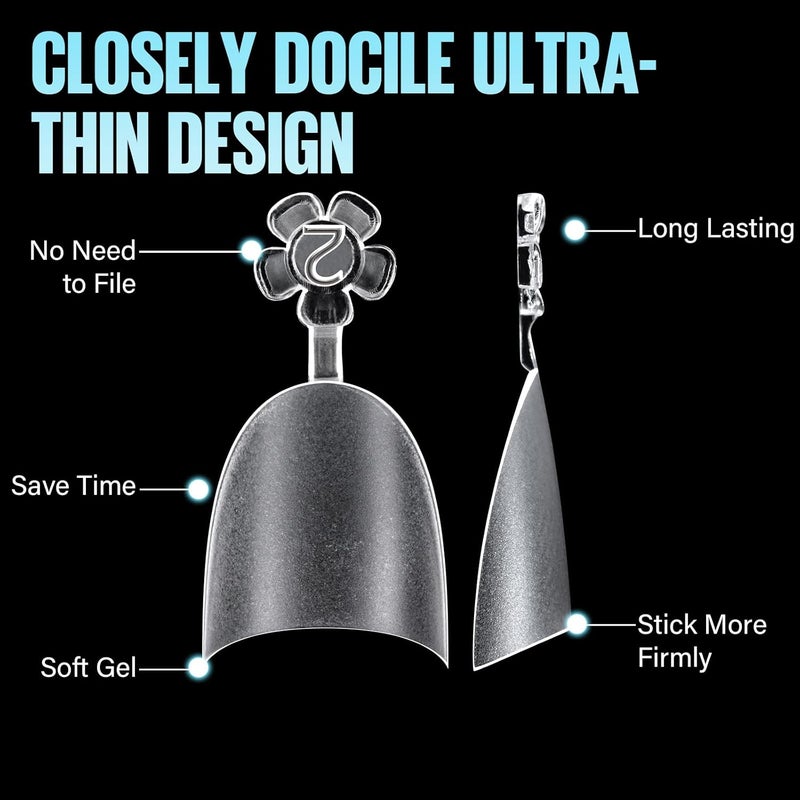 TOMICCA Short Oval Nail Tips 510Pcs Acrylic Fake Nails Full Matte, 12 Sizes No C Curve Nail Tips Half Cover for Salon DIY Nail art - Image 3